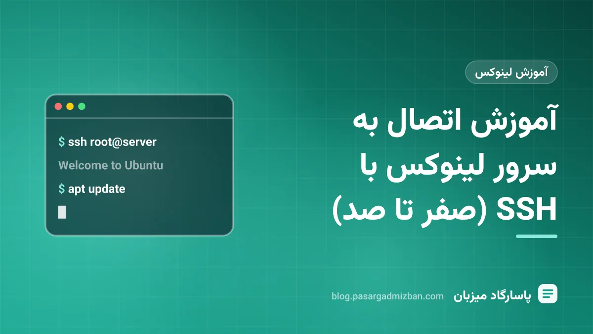 ترمینال باز روی اتصال SSH به سرور